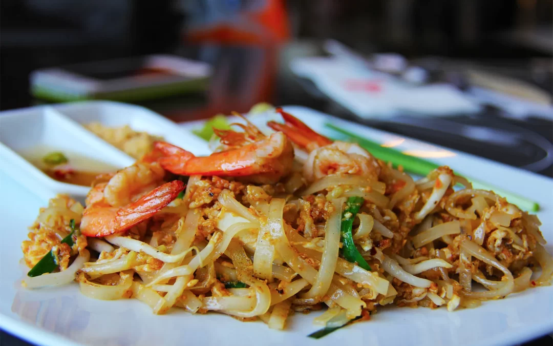 Panda-Asian-Fusion-Asian-Restaurant-Fried-Noodles-with-Shrimps-Freehold Fried noodles with shrimps at Panda Asian Fusion in Freehold